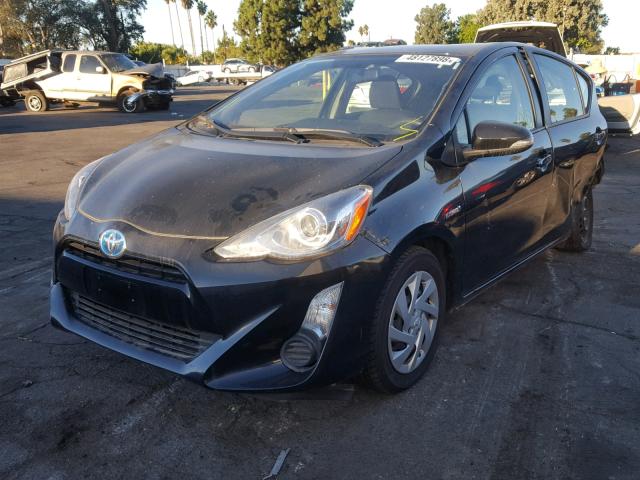 JTDKDTB31F1585812 - 2015 TOYOTA PRIUS C BLACK photo 2