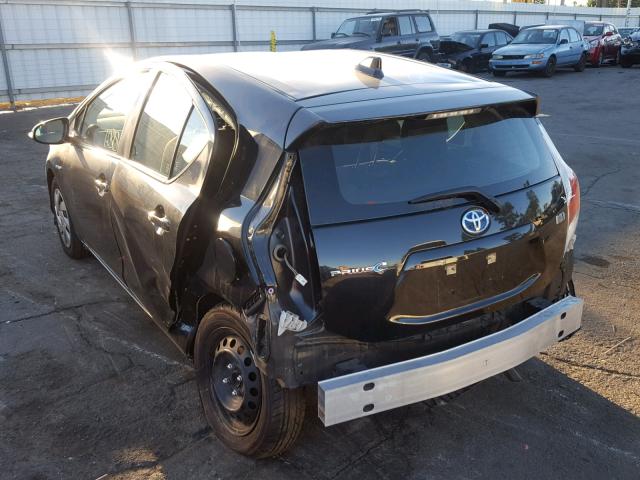 JTDKDTB31F1585812 - 2015 TOYOTA PRIUS C BLACK photo 3