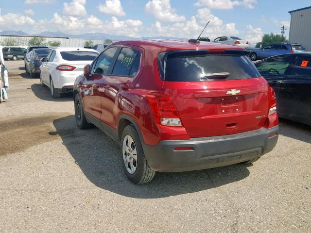 KL7CJKSB4FB151969 - 2015 CHEVROLET TRAX LS RED photo 3