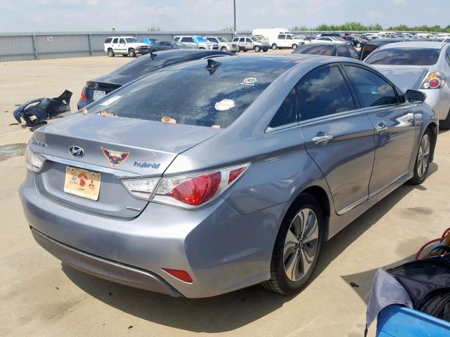 KMHEC4A44FA120193 - 2015 HYUNDAI SONATA HYB SILVER photo 4