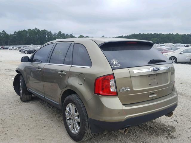 2FMDK3KC6DBA64788 - 2013 FORD EDGE LIMIT GREEN photo 3