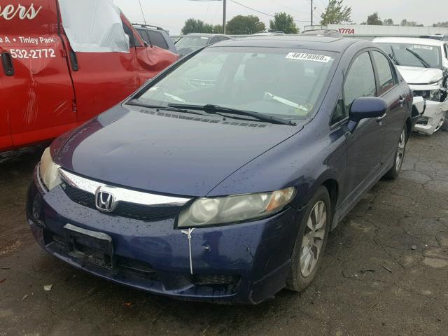 19XFA169X9E003074 - 2009 HONDA CIVIC EXL BLUE photo 2