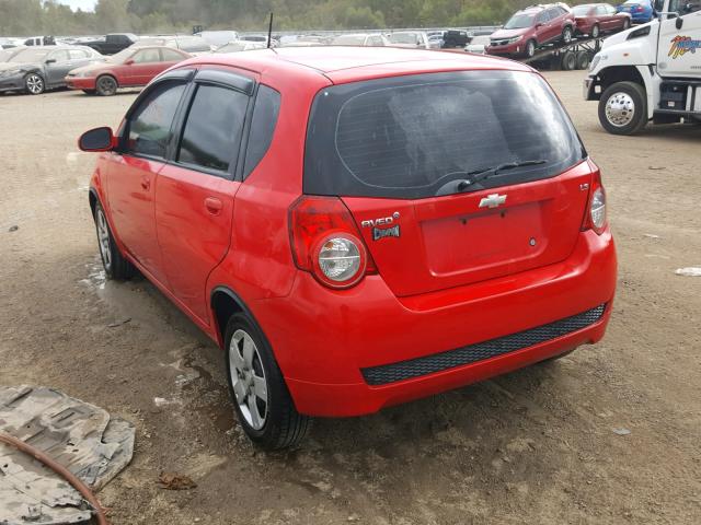 KL1TD66E79B333117 - 2009 CHEVROLET AVEO LS RED photo 3