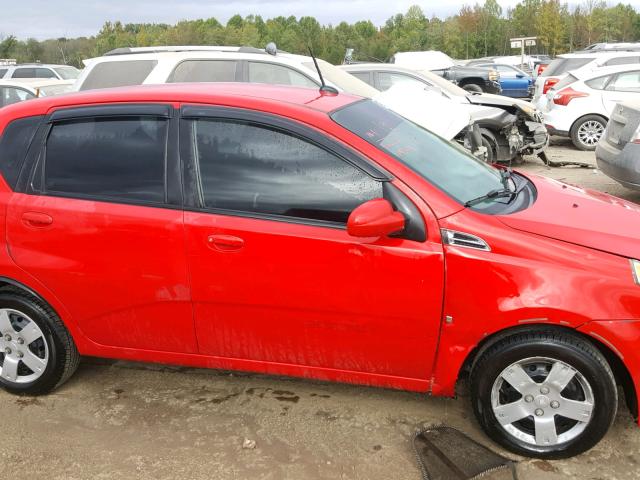 KL1TD66E79B333117 - 2009 CHEVROLET AVEO LS RED photo 9