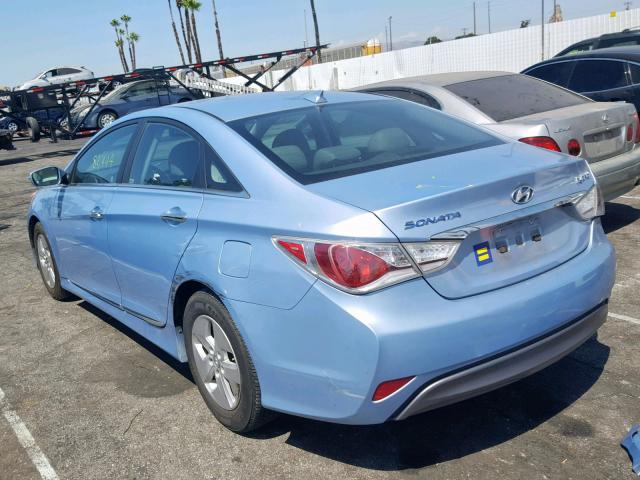 KMHEC4A42CA046218 - 2012 HYUNDAI SONATA HYB BLUE photo 3