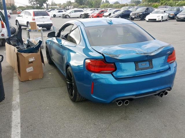 WBS1J5C56JVD36905 - 2018 BMW M2 BLUE photo 3