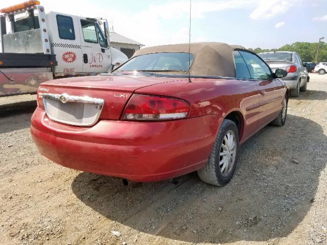 1C3EL55T83N580994 - 2003 CHRYSLER SEBRING LX RED photo 4