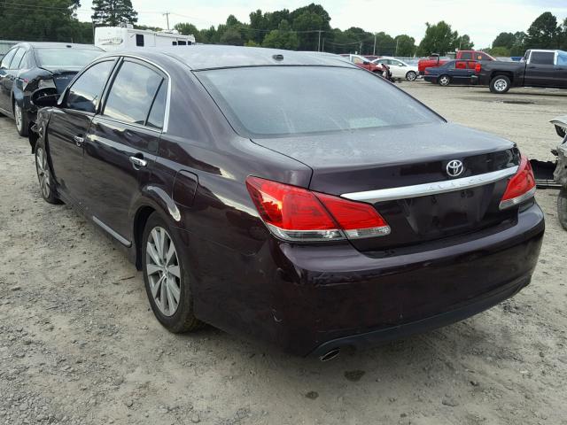 4T1BK3DB9CU464946 - 2012 TOYOTA AVALON BAS MAROON photo 3