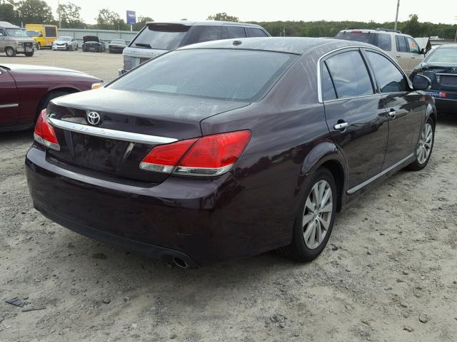 4T1BK3DB9CU464946 - 2012 TOYOTA AVALON BAS MAROON photo 4