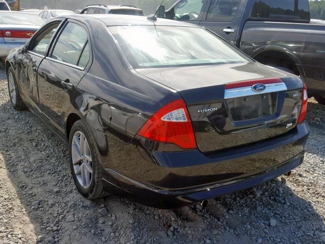 3FAHP0JG8AR285189 - 2010 FORD FUSION SEL BLACK photo 3