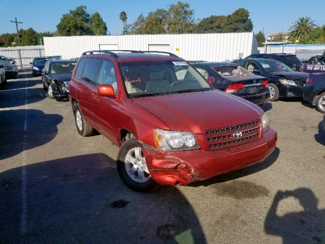 JTEHF21A030105531 - 2003 TOYOTA HIGHLANDER BURGUNDY photo 1