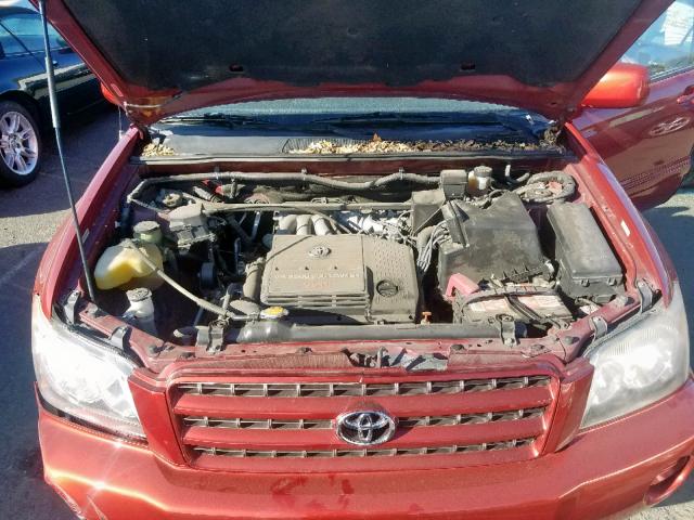 JTEHF21A030105531 - 2003 TOYOTA HIGHLANDER BURGUNDY photo 7