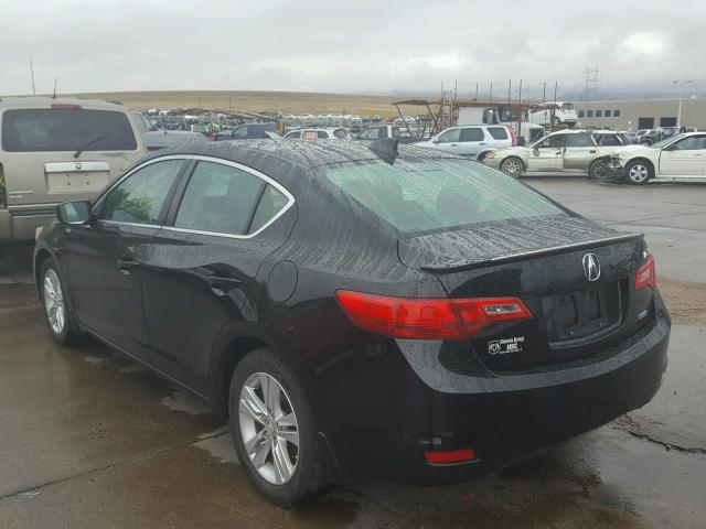 19VDE3F7XDE302376 - 2013 ACURA ILX HYBRID BLACK photo 3