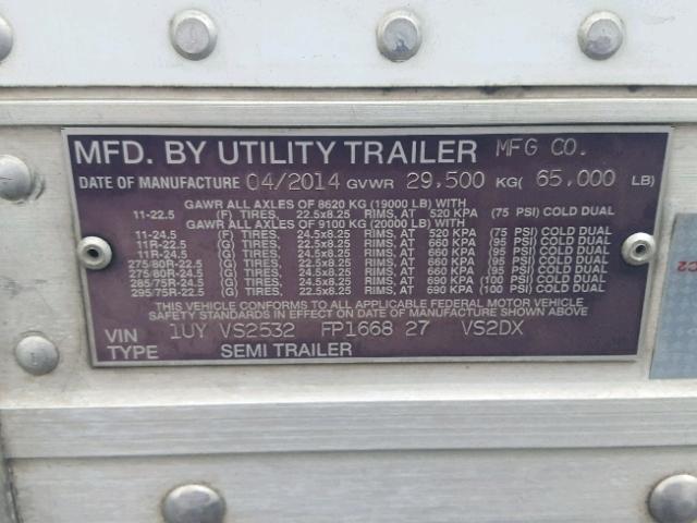 1UYVS2532FP166827 - 2015 UTILITY UTILTYTRLR WHITE photo 10