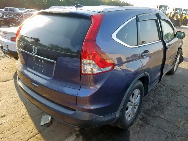 5J6RM3H71CL012816 - 2012 HONDA CR-V EXL BLUE photo 4