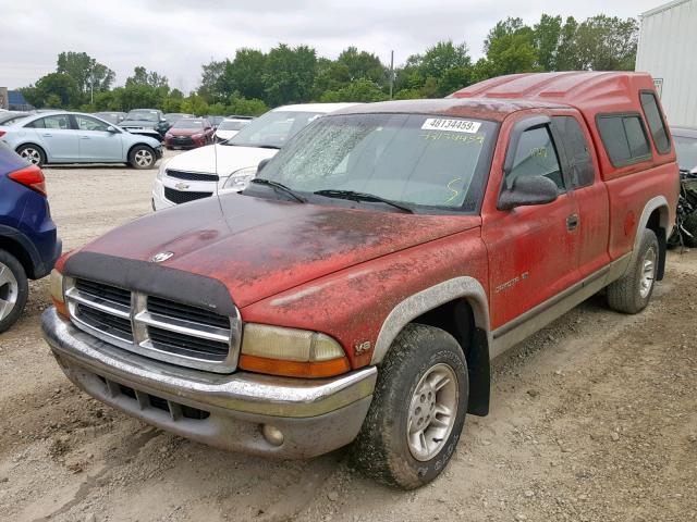 1B7GL23Y4VS186687 - 1997 DODGE DAKOTA RED photo 2