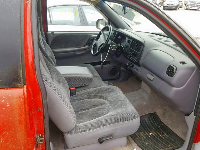 1B7GL23Y4VS186687 - 1997 DODGE DAKOTA RED photo 5