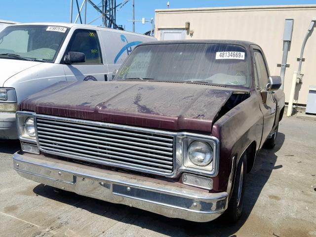 CCL149Z164840 - 1979 CHEVROLET PICKUP BURGUNDY photo 2