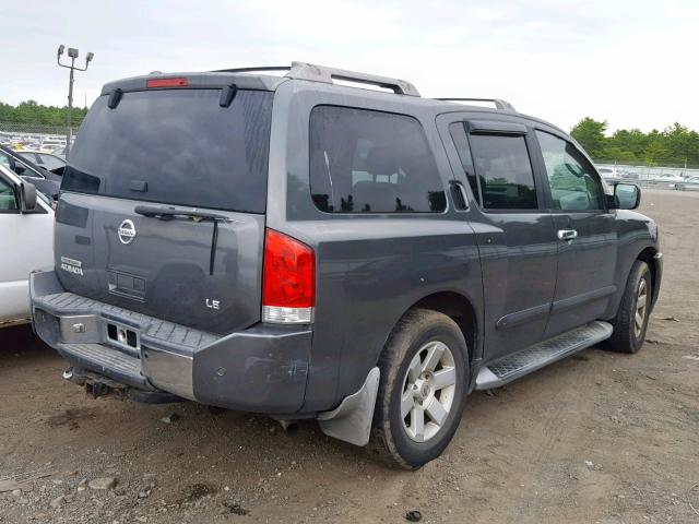 5N1AA08B54N711365 - 2004 NISSAN ARMADA SE GRAY photo 4