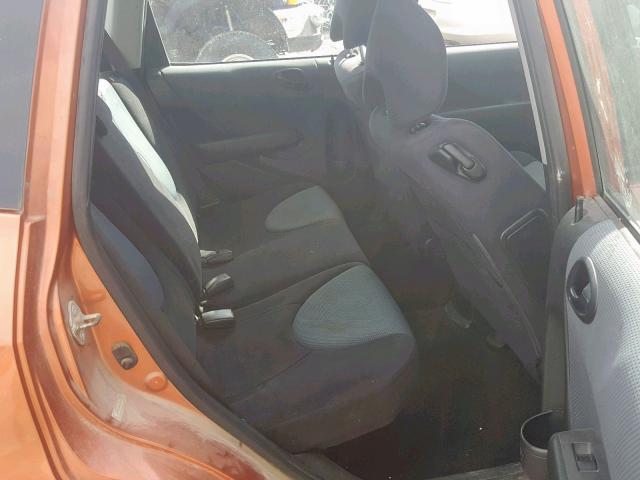 JHMGD386X8S059097 - 2008 HONDA FIT SPORT ORANGE photo 6