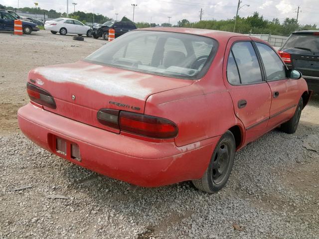 1Y1SK5360PZ018290 - 1993 GEO PRIZM BASE წითელი ფოტო 4