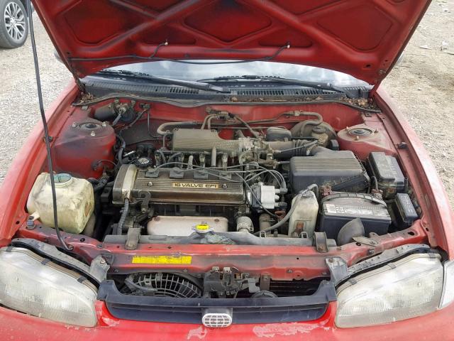 1Y1SK5360PZ018290 - 1993 GEO PRIZM BASE წითელი ფოტო 7