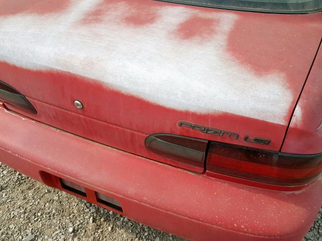 1Y1SK5360PZ018290 - 1993 GEO PRIZM BASE წითელი ფოტო 9