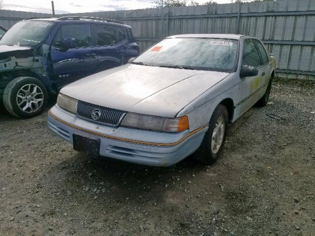 1MEPM6048MH640973 - 1991 MERCURY COUGAR LS BLUE photo 2