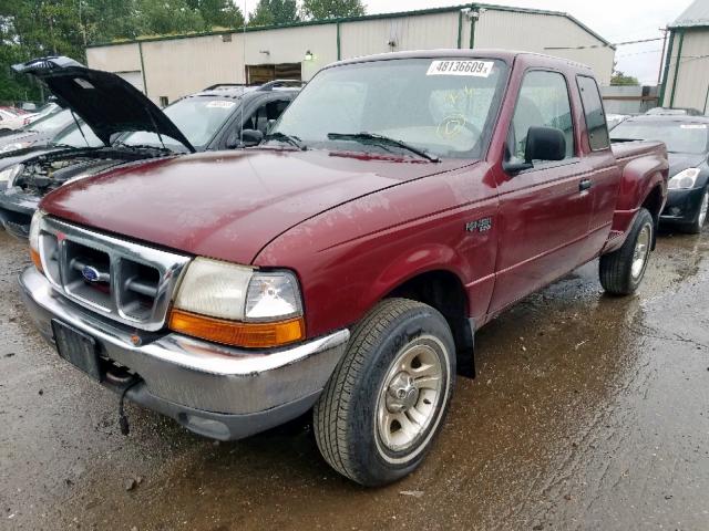 1FTZR15V2YPA08076 - 2000 FORD RANGER SUP MAROON photo 2