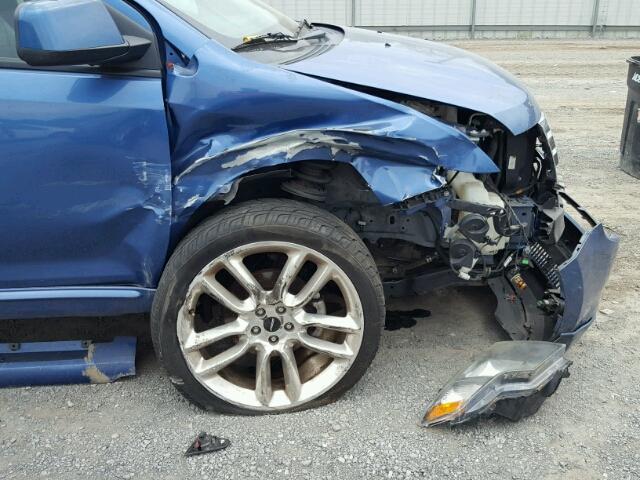 2FMDK40C99BA93458 - 2009 FORD EDGE SPORT BLUE photo 9