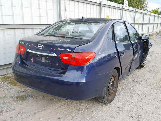 KMHDU4AD2AU013496 - 2010 HYUNDAI ELANTRA BL BLUE photo 4