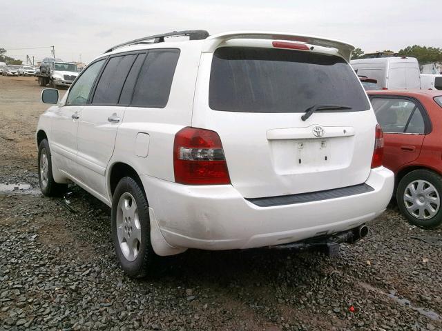 JTEEP21A160169002 - 2006 TOYOTA HIGHLANDER WHITE photo 3