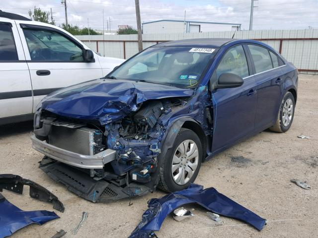 1G1PD5SH1C7166650 - 2012 CHEVROLET CRUZE LS BLUE photo 2