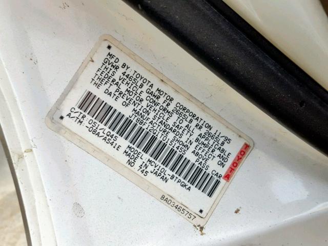 JT8BF12G1T0151455 - 1996 LEXUS ES 300 WHITE photo 10