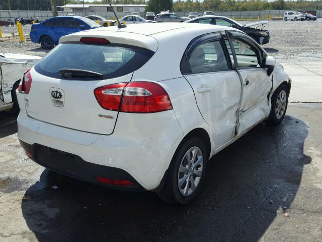 KNADN5A31F6428817 - 2015 KIA RIO EX WHITE photo 4