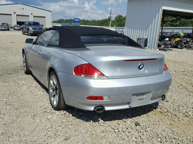 WBAEK13537CN82002 - 2007 BMW 650 I SILVER photo 3