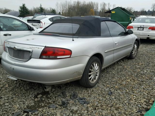 1C3EL65R53N525901 - 2003 CHRYSLER SEBRING LI SILVER photo 4