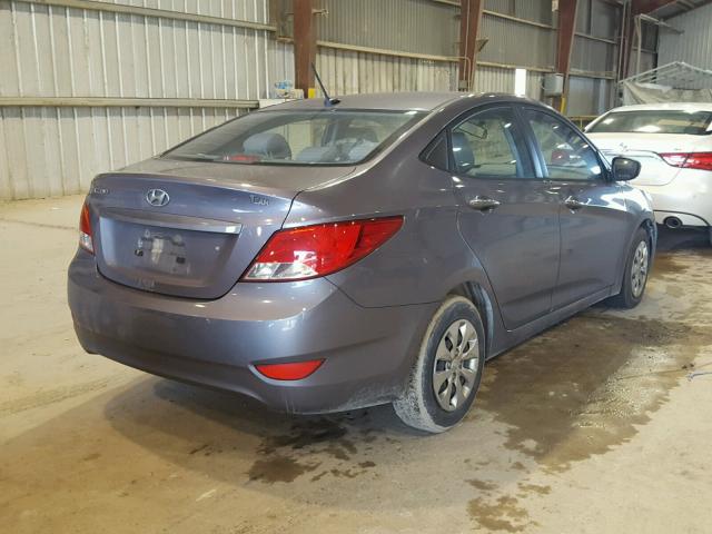 KMHCT4AE6GU942879 - 2016 HYUNDAI ACCENT SE GRAY photo 4