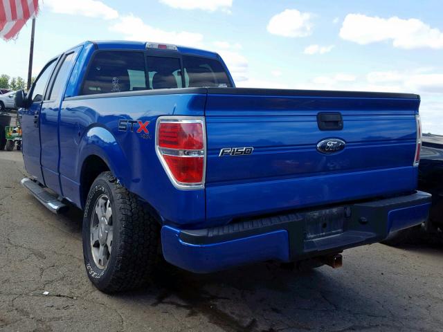 1FTEX1E88AFA93032 - 2010 FORD F150 SUPER BLUE photo 3