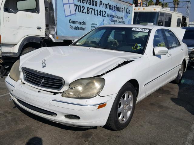 WDBNG70J31A145868 - 2001 MERCEDES-BENZ S 430 WHITE photo 2