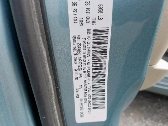 2A4RR5D14AR278236 - 2010 CHRYSLER TOWN & COU 蓝色 照片 10