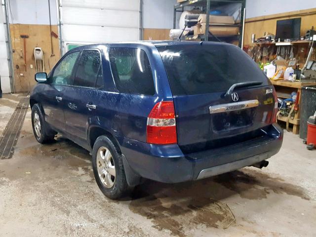 2HNYD18283H533758 - 2003 ACURA MDX BLUE photo 3