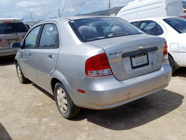 KL1TD526X5B443985 - 2005 CHEVROLET AVEO BASE Gümüş foto 3