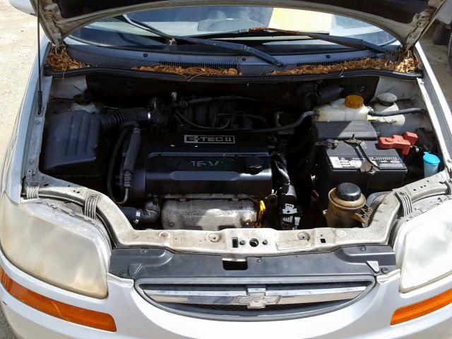 KL1TD526X5B443985 - 2005 CHEVROLET AVEO BASE Gümüş foto 7