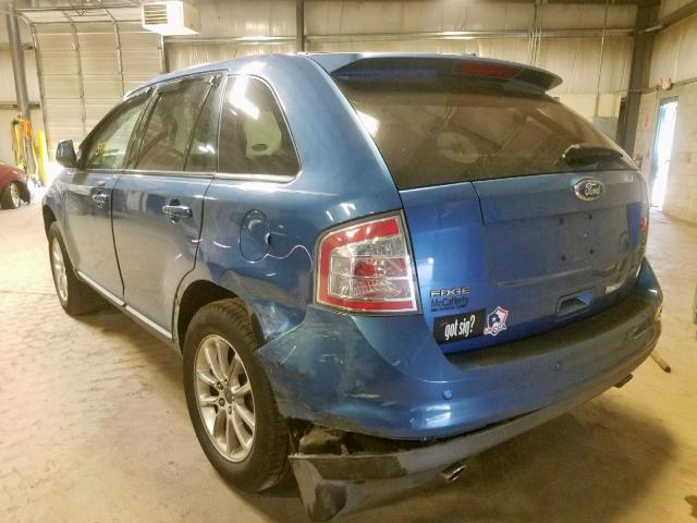 2FMDK48C79BA65162 - 2009 FORD EDGE SEL BLUE photo 3