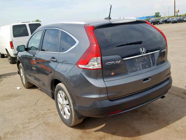 2HKRM4H76DH655731 - 2013 HONDA CR-V EXL GRAY photo 3