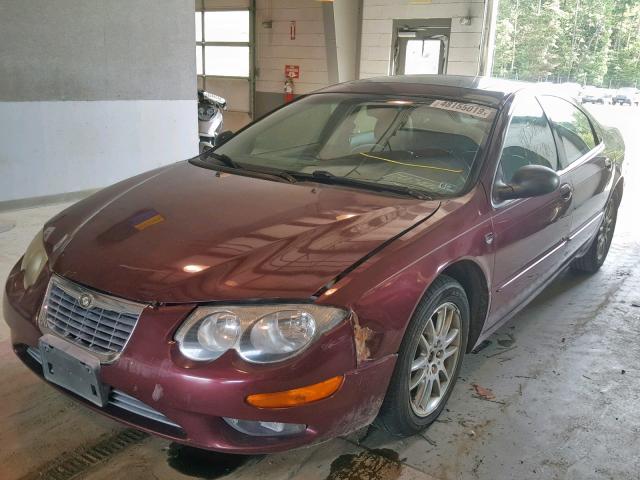 2C3AE66G82H144735 - 2002 CHRYSLER 300M BURGUNDY photo 2