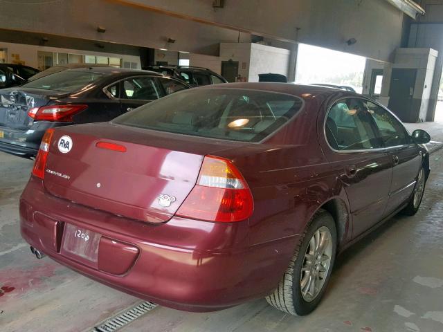 2C3AE66G82H144735 - 2002 CHRYSLER 300M BURGUNDY photo 4