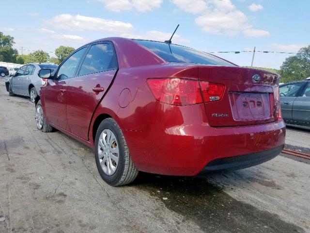 KNAFU4A20A5055622 - 2010 KIA FORTE EX RED photo 3