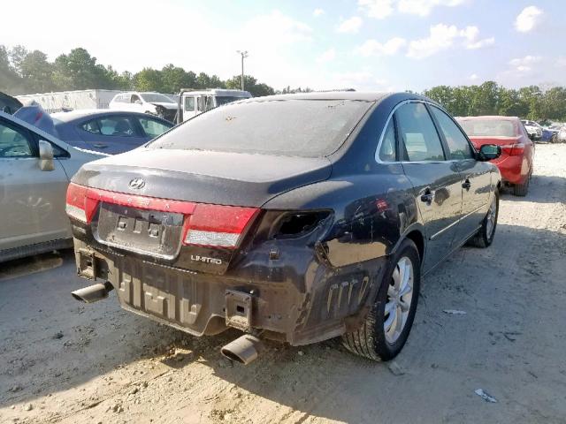 KMHFC46F76A135754 - 2006 HYUNDAI AZERA SE BLACK photo 4